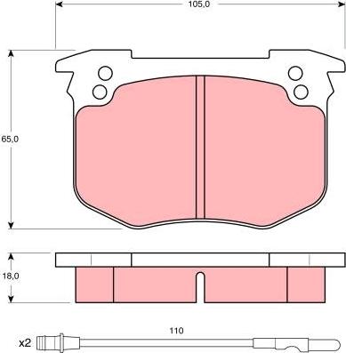 TRW GDB280 - Комплект спирачно феродо, дискови спирачки vvparts.bg