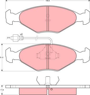 Unipart GBP285 - Комплект спирачно феродо, дискови спирачки vvparts.bg