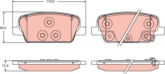 TRW GDB2359 - Комплект спирачно феродо, дискови спирачки vvparts.bg