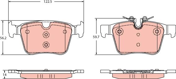 TRW GDB2351 - Комплект спирачно феродо, дискови спирачки vvparts.bg