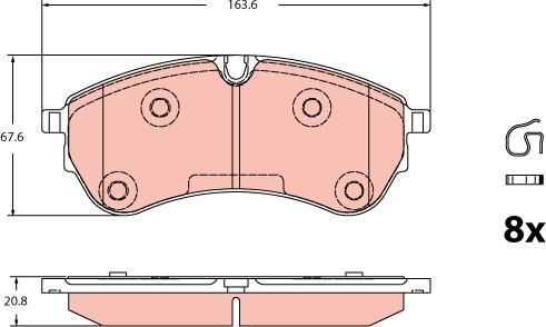 TRW GDB2362 - Комплект спирачно феродо, дискови спирачки vvparts.bg