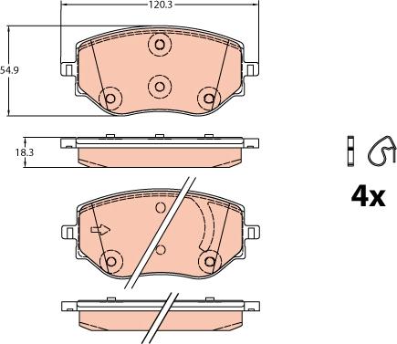 TRW GDB2324 - Комплект спирачно феродо, дискови спирачки vvparts.bg