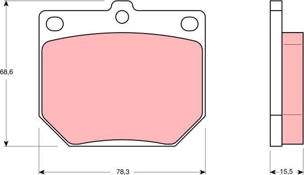 TRW GDB232 - Комплект спирачно феродо, дискови спирачки vvparts.bg