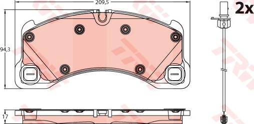 TRW GDB2243 - Комплект спирачно феродо, дискови спирачки vvparts.bg