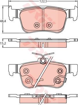 TRW GDB2256 - Комплект спирачно феродо, дискови спирачки vvparts.bg