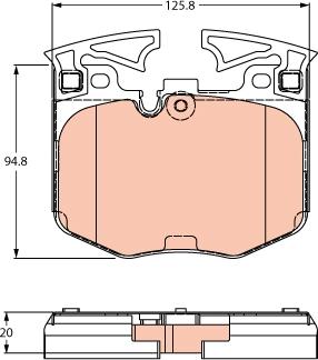 TRW GDB2260 - Комплект спирачно феродо, дискови спирачки vvparts.bg