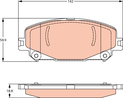 TRW GDB2268 - Комплект спирачно феродо, дискови спирачки vvparts.bg