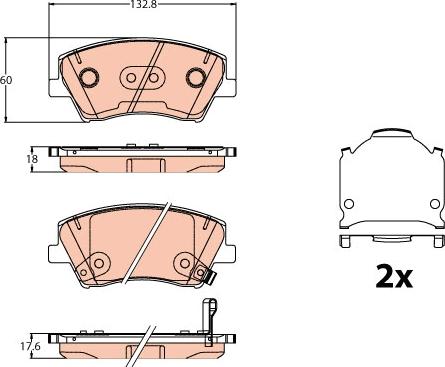 TRW GDB2203 - Комплект спирачно феродо, дискови спирачки vvparts.bg