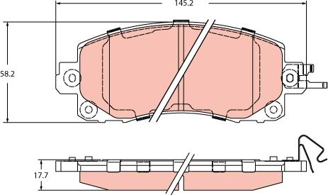 TRW GDB2216 - Комплект спирачно феродо, дискови спирачки vvparts.bg