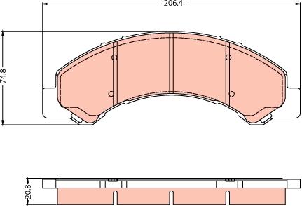 TRW GDB2287 - Комплект спирачно феродо, дискови спирачки vvparts.bg