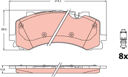 TRW GDB2235 - Комплект спирачно феродо, дискови спирачки vvparts.bg