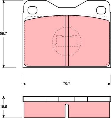 TRW GDB279 - Комплект спирачно феродо, дискови спирачки vvparts.bg