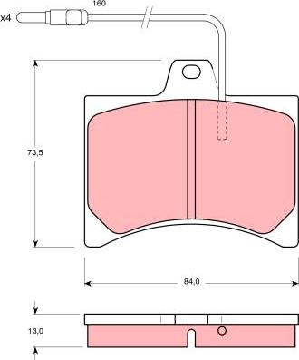 TRW GDB276 - Комплект спирачно феродо, дискови спирачки vvparts.bg