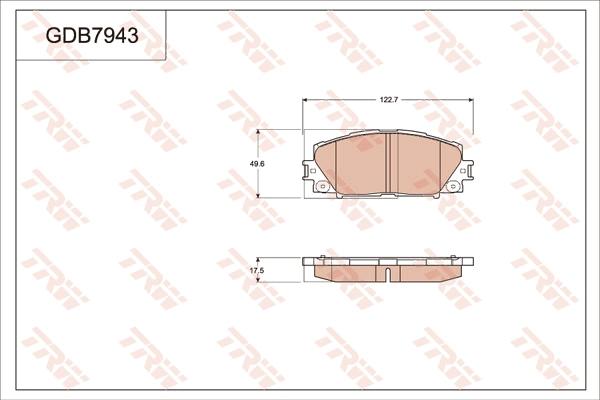 TRW GDB7943AT - Комплект спирачно феродо, дискови спирачки vvparts.bg