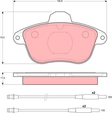 TRW GDB796 - Комплект спирачно феродо, дискови спирачки vvparts.bg