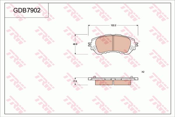 TRW GDB7902 - Комплект спирачно феродо, дискови спирачки vvparts.bg