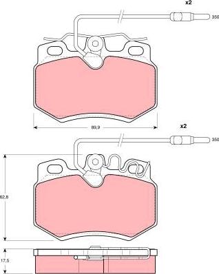 TRW GDB790 - Комплект спирачно феродо, дискови спирачки vvparts.bg