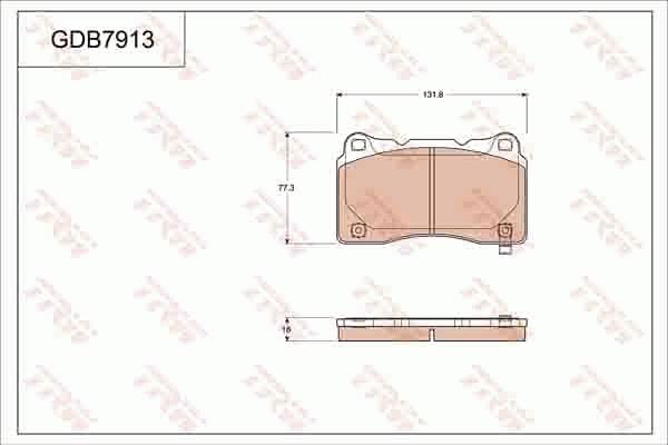 TRW GDB7913DT - Комплект спирачно феродо, дискови спирачки vvparts.bg