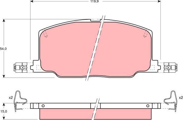 TRW GDB798 - Комплект спирачно феродо, дискови спирачки vvparts.bg