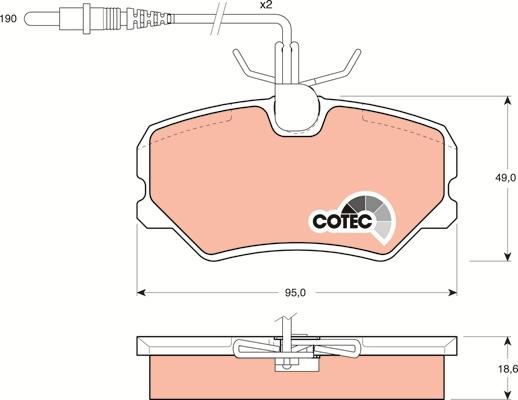 TRW GDB793 - Комплект спирачно феродо, дискови спирачки vvparts.bg