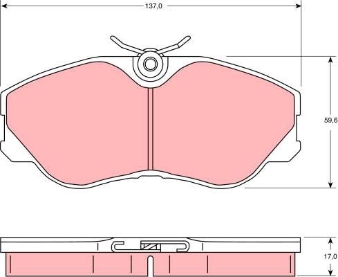 TRW GDB744 - Комплект спирачно феродо, дискови спирачки vvparts.bg