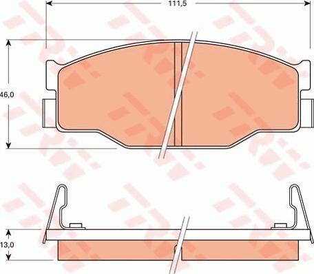 TRW GDB7556 - Комплект спирачно феродо, дискови спирачки vvparts.bg