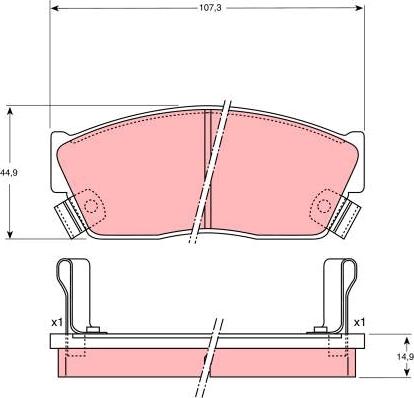 TRW GDB750 - Комплект спирачно феродо, дискови спирачки vvparts.bg