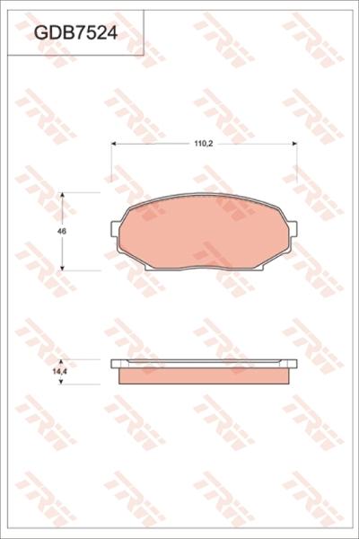 TRW GDB7524 - Комплект спирачно феродо, дискови спирачки vvparts.bg