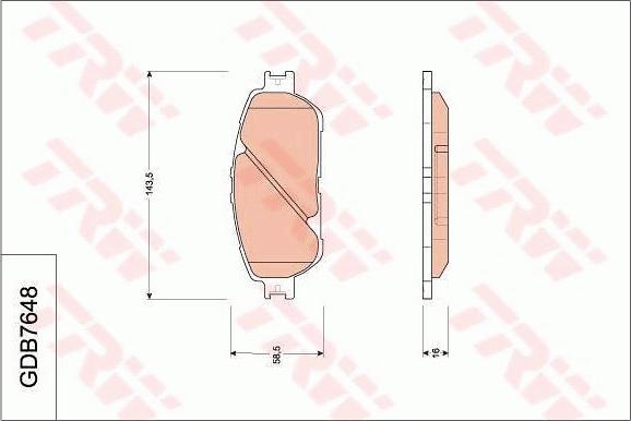 TRW GDB7648 - Комплект спирачно феродо, дискови спирачки vvparts.bg