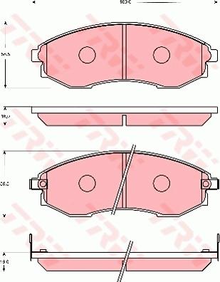 TRW GDB7614 - Комплект спирачно феродо, дискови спирачки vvparts.bg