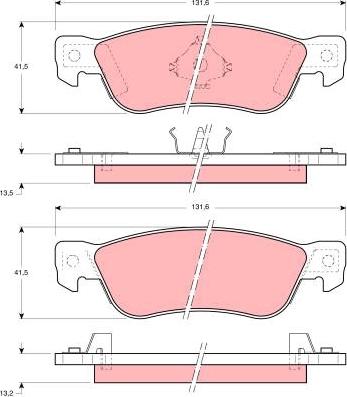 TRW GDB768 - Комплект спирачно феродо, дискови спирачки vvparts.bg