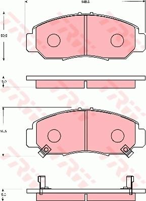 TRW GDB7634 - Комплект спирачно феродо, дискови спирачки vvparts.bg