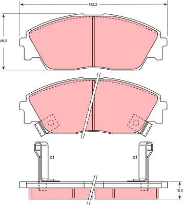 TRW GDB763 - Комплект спирачно феродо, дискови спирачки vvparts.bg