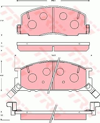 TRW GDB7056 - Комплект спирачно феродо, дискови спирачки vvparts.bg