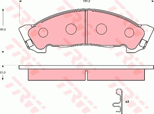 TRW GDB7087 - Комплект спирачно феродо, дискови спирачки vvparts.bg