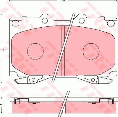 TRW GDB7072 - Комплект спирачно феродо, дискови спирачки vvparts.bg