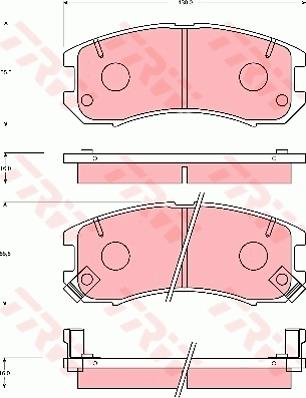 TRW GDB7077 - Комплект спирачно феродо, дискови спирачки vvparts.bg