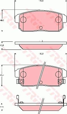 TRW GDB7184AT - Комплект спирачно феродо, дискови спирачки vvparts.bg