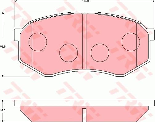 TRW GDB7181 - Комплект спирачно феродо, дискови спирачки vvparts.bg