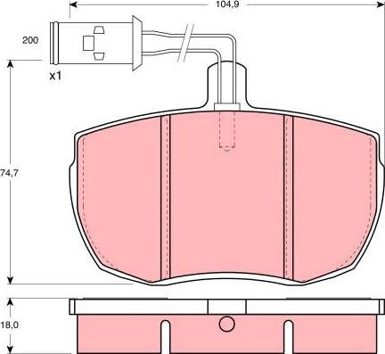 TRW GDB789 - Комплект спирачно феродо, дискови спирачки vvparts.bg