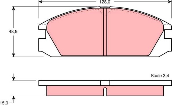 TRW GDB784 - Комплект спирачно феродо, дискови спирачки vvparts.bg