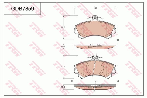 TRW GDB7859 - Комплект спирачно феродо, дискови спирачки vvparts.bg