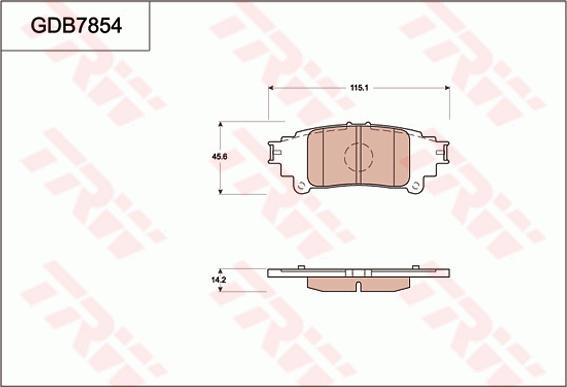 TRW GDB7854AT - Комплект спирачно феродо, дискови спирачки vvparts.bg