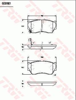 TRW GDB7801 - Комплект спирачно феродо, дискови спирачки vvparts.bg