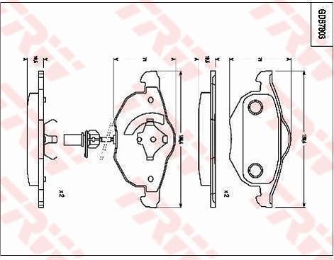 TRW GDB7803 - Комплект спирачно феродо, дискови спирачки vvparts.bg