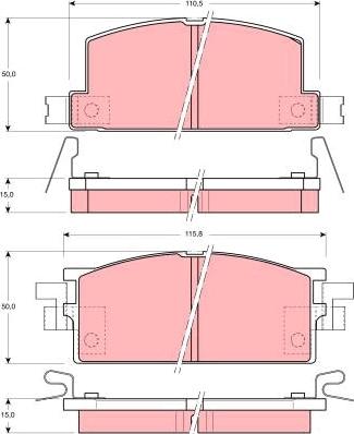 TRW GDB780 - Комплект спирачно феродо, дискови спирачки vvparts.bg