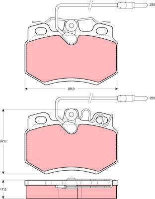 TRW GDB788 - Комплект спирачно феродо, дискови спирачки vvparts.bg