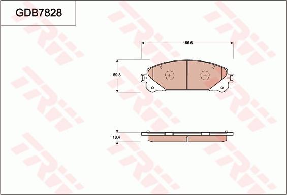 TRW GDB7828 - Комплект спирачно феродо, дискови спирачки vvparts.bg