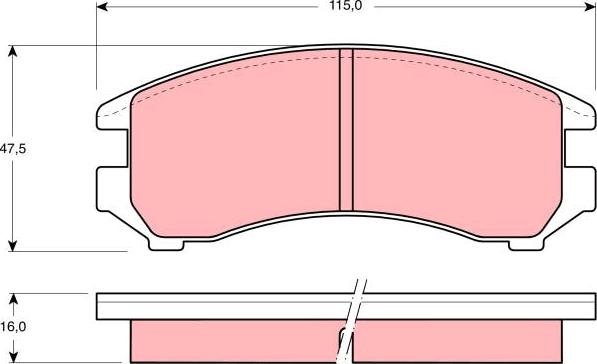 TRW GDB731 - Комплект спирачно феродо, дискови спирачки vvparts.bg