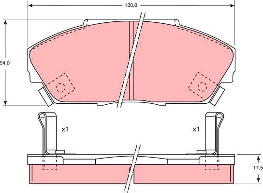 TRW GDB733 - Комплект спирачно феродо, дискови спирачки vvparts.bg